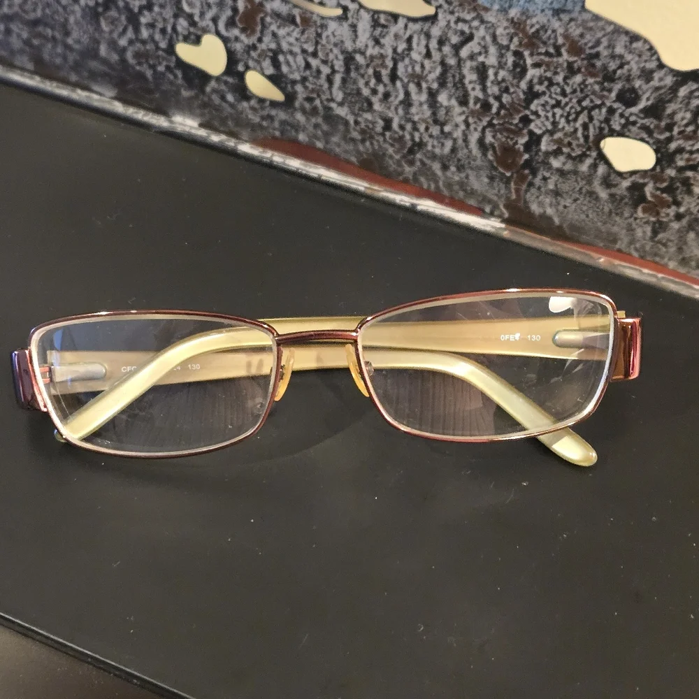 CFC 3002 Eyeglass Frames – 53‑16‑130 – Copper & Tan – Rectangular – Used